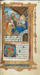 Nyomtatott Órakönyv (római használat): fol. 38r, A bölcsek imádása.