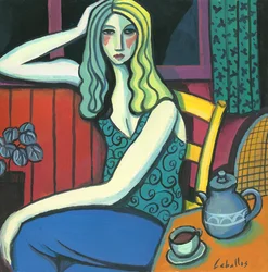 Teázó lány, 2008 (gouache, papír)