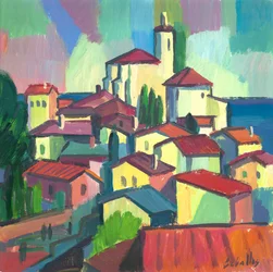 Cadaqués-i háztetők, 2012 (gouache, papír)