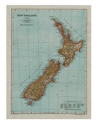 Új-Zéland térképe, 1910