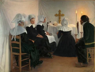 A gyászoló ház (festmény vászonra)