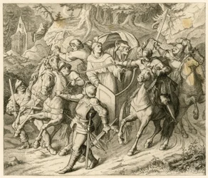 Hauptmann von Berlepsch és Burkhard Hund Luther Márton elrablása hazatérő útján - 1521-ben, mert ott volt a pápa kiközösítési bullája és a császár törvényen kívüli tiltása.