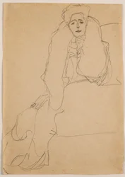 Balra ülve, a felsőtest előre dől; Balra ülve, törzs előre, balra támasztva, 1904-1905