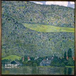 Kilátás az Attersee partján fekvő Unterach kastélyára, 1915
