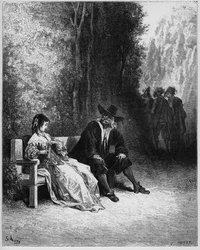 A lány - A lány - Jean de La Fontaine (Lafontaine) "Fables"-jából (1621-95) - metszet Gustave Dore (1832-83) után - Magángyűjtemény