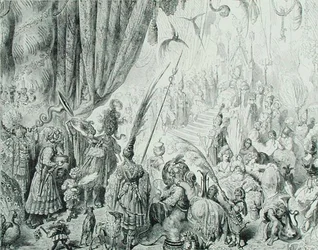 Serendib királyának udvara, 1868 körül (metszet)