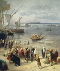 Jaffa, Török katonák toborzása Palesztinában, 1888 (a 226323 jobb oldali részlete)