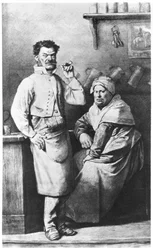 A Thénardier házaspár, illusztráció Victor Hugo (1802-85) A nyomorultak című művéből, 1862