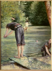 Fürdőzők. Gustave Caillebotte (1848-1894) festménye