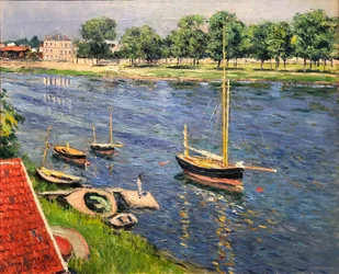 A Szajna Argenteuil-ban, horgonyzó csónakok, 1883.
