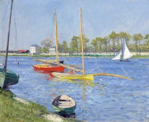A Szajna Argenteuil-ban – Gustave Caillebotte (1848-1894) festménye, olaj, vászon (59,7 x 73,7 cm)