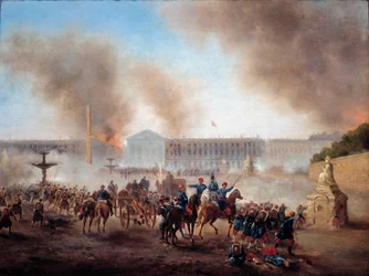 Párizs kommün: „” rimeutes jelenetek a Place de la Concorde-on”” Gustave Boulanger (1824-1888) festménye V. 0,49x0,64 m Párizs, Musee Carnavalet.