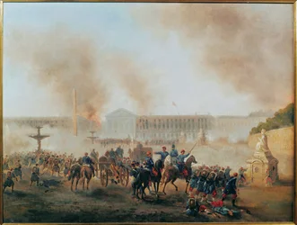 A kommün: Csata a Place de la Concorde-on ... (festmény, vászon)