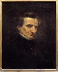 Hector Berlioz (1803-1869) francia zeneszerző portréja. Gustave Courbet (1819-1877) festménye