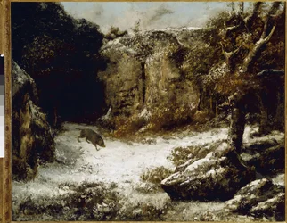 Téli táj kanokkal Gustave Courbet festménye