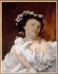 Nő macskával, 1864
