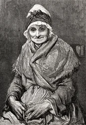 Gustave Dore 1880-ban készített rajza után, amelyet Francoise nevű ápolónőjéről készített. Az 1885-ben megjelent Gustave Dore élete és emlékei című kötetből.