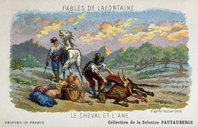 Fable de Lafontaine: a ló és a szamár Gustave Doré szerint