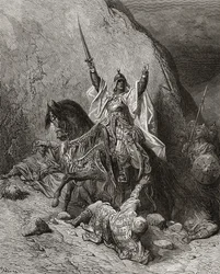 Saladin Yusuf († 1173) szultán a második keresztes hadjárat során, illusztráció a 