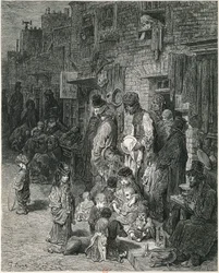 London nyomornegyedei, szerző: Gustav Dore, Metszet