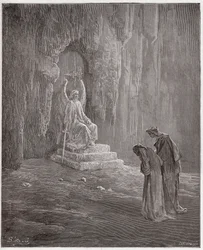 Isteni színjáték, Purgatórium, 9. ének: Dante és Vergilius a Purgatórium kapuinál - Dante Alighieri (1265-1321) műve - Gustave Doré (1832-1883) illusztrációja