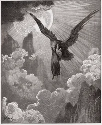 Az Isteni színjáték, Purgatórium, 9. ének: Dantét álmában egy sas elragadja - Dante Alighieri (1265-1321) műve - Gustave Doré (1832-1883) illusztrációja