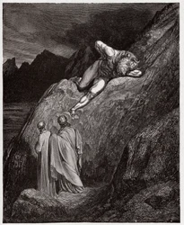 Isteni színjáték (La Divina Commedia, La Divine Comédie), Pokol, 12. ének: A Minótaurosz a széttört sziklán - Dante Alighieri (1265-1321) műve - Gustave Doré (1832-1883) illusztrációja