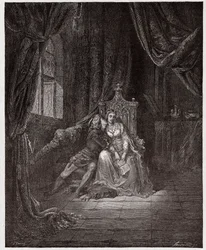 Az isteni színjáték (La Divina Commedia, La Divine Comedie), Inferno, 5. ének: Paolo és Francesca - Dante Alighieri (1265-1321) - Illusztráció: Gustave Dore (1832-1883)