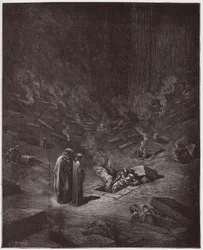 Az isteni színjáték (La Divina Commedia, La Divine Comedie), Pokol, 9. ének: Az eretnekek égő sírjai - Dante Alighieri (1265-1321) - Illusztráció: Gustave Dore (1832-1883)