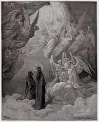 Az Isteni színjáték (La Divina Commedia, La Divine Comédie), Paradiso, 20. ének: a ragyogó lelkek énekelnek - Dante Alighieri (1265-1321) műve - Gustave Doré (1832-1883) illusztrációja