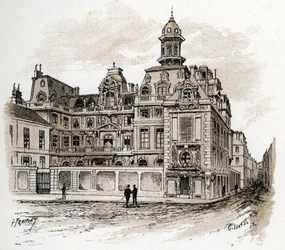 A Hotel de la Valletta kilátása a Quai des Celestins-en, Párizs (A Hotel Valette kilátása a quai des Celestins-en, Párizs) Gustave Fraipont (1849-1923) rajza Saint-Juirs „La seine a travers Paris” című művéből merít.