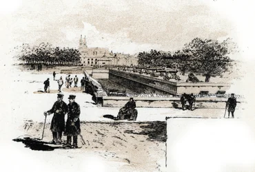 Kilátás a párizsi Hotel des Invalides háborús veteránjainak kórházára Gustave Fraipont (1849-1923) rajza Saint-Jurs-ból