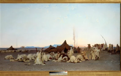 Esti ima a Szahara-sivatagban. Részlet. Gustave Achille Guillaumet (1840-1887) festménye, 1863. 1,3 x 2,8 m. Párizs, Musée d