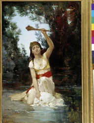 Fiatal keleti levendula. Gustave Guillaumet (1840-1887) festménye. cm 75x49 Kötelező megemlítés: Gyűjtemény alapítványi üdvözlettel Provence, Marseille