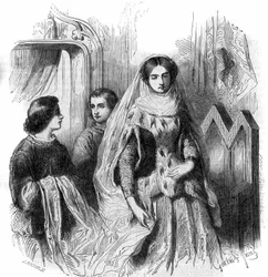 Jeanne de Montmorency, Bouchard 1st de Marly lányának portréja. 13-14. század. Gustave Janet metszet
