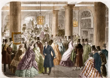 Az olasz színházat (Salle Ventadour) 1858-ban mutatták be Párizsban. Gustave Janet rajza, Jahyer metszete.
