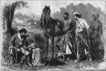 Világkiállítás 1878 Párizsban: Dél-amerikai gauchók a Jardin d