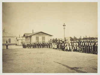 Könnyűgyalogos katonák, Camp de Châlons, 1857.