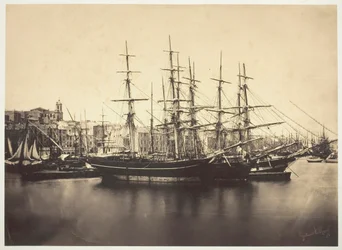Hajók a Sète-i kikötőben, 1857.