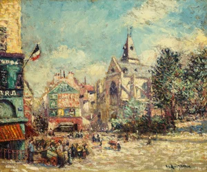 A Saint-Médard-templom és a Rue Mouffetard Párizsban, 1903