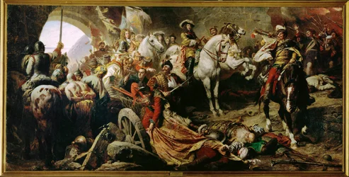 Buda várának visszafoglalása a töröktől (festmény, vászon)