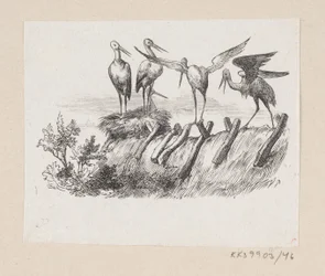 Illusztráció a "The Storks"-hoz H.C. Andersen, "Tündérmesék és történetek", 1. kötet