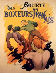 Societe des Boxeurs Francais, francia boxerek reklámillusztrációja, Delaspre