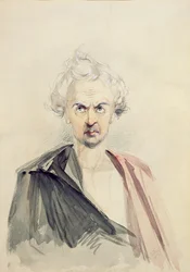 Önarckép (ceruza, mosás és gouache papíron)