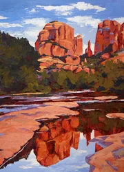 Tükröződés, Sedona, 2024 körül (olaj, tábla)