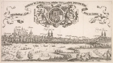 Panorámás kilátás Nürnbergre: Középső rész, 1552.