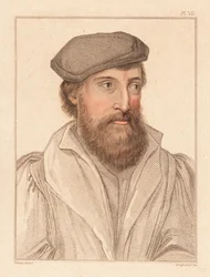Egy ismeretlen férfi portréja, VIII. Henrik király udvara, Kr. u. 1532.,1812 (metszet)