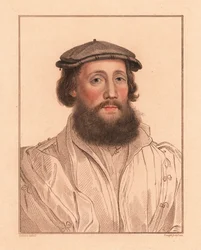 Egy ismeretlen férfi portréja, VIII. Henrik király udvara, Kr. u. 1532.,1812 (metszet)