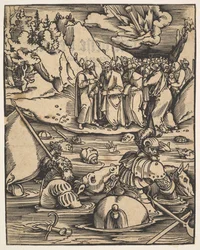 Az egyiptomiak átkelnek a Vörös-tengeren, Das Buch Granatapfelből, 1511.