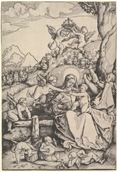 A Szűz és a Gyermek nyolc angyallal egy tájban, 1511.